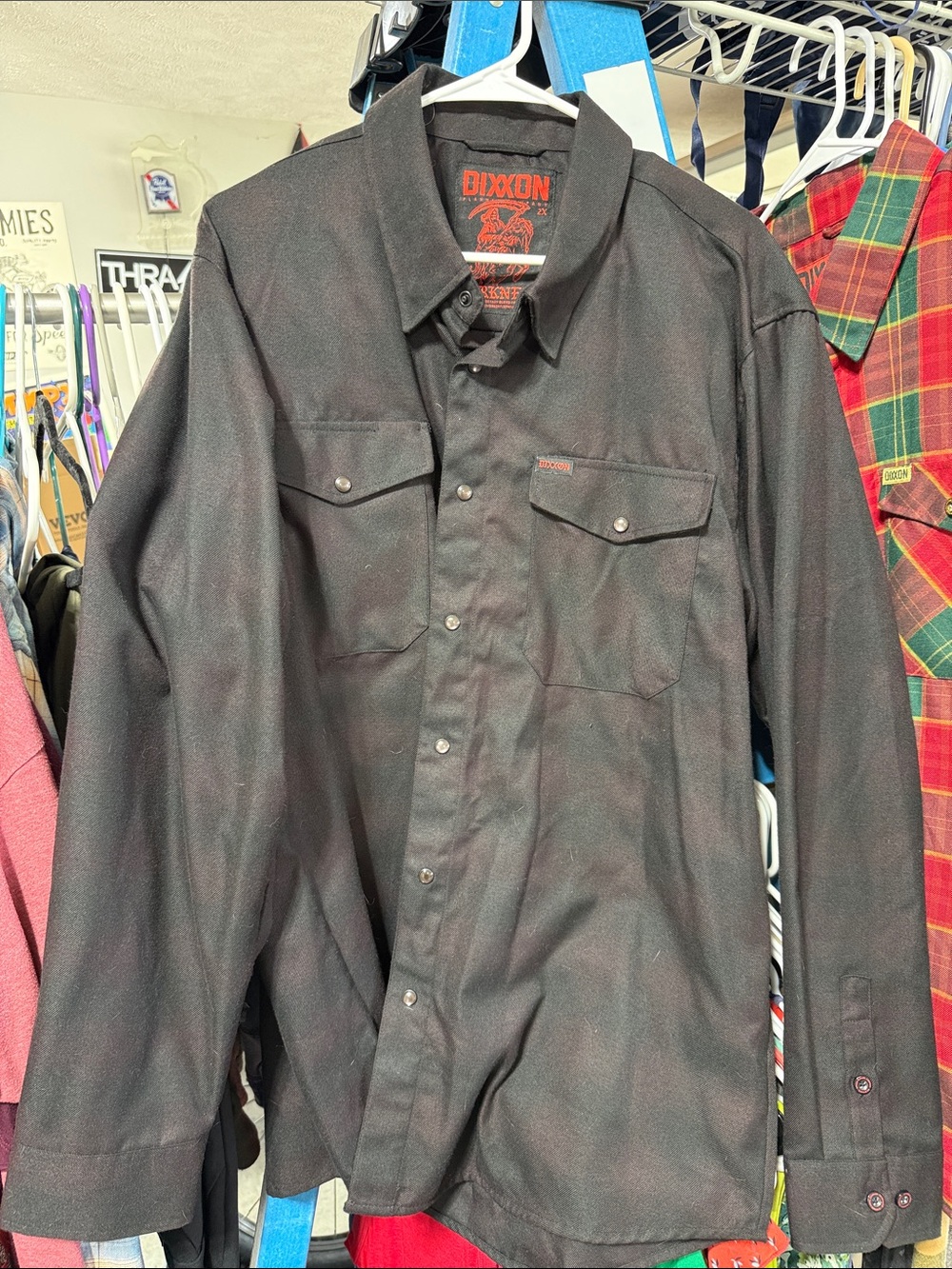 DIXXON Black Work Shirt with Chest Pockets